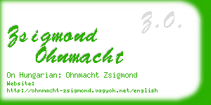 zsigmond ohnmacht business card